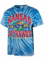 Kansas Jayhawks 47 Tie Dye Brickhouse Vintage Tubular Fashion T Shirt - Blue