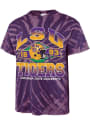 LSU Tigers 47 Tie Dye Brickhouse Vintage Tubular Fashion T Shirt - Purple