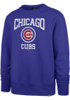 Main image for 47 Chicago Cubs Mens Blue Top Team Headline Long Sleeve Crew Sweatshirt