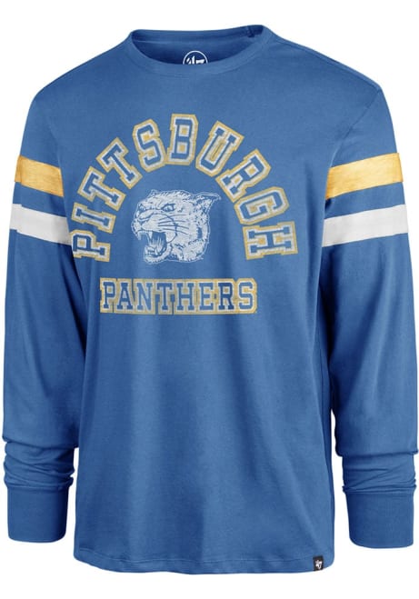 Mens Pitt Panthers Blue 47 Power Thru Irving Long Sleeve Fashion T Shirt