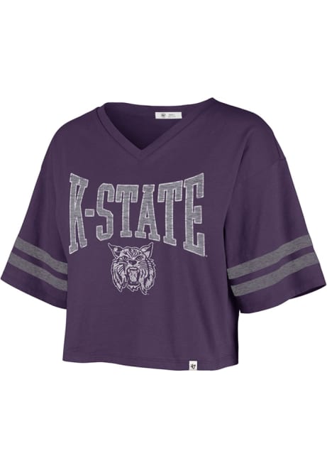 K-State Wildcats Purple 47 Fanfare Sporty Crop Short Sleeve T-Shirt