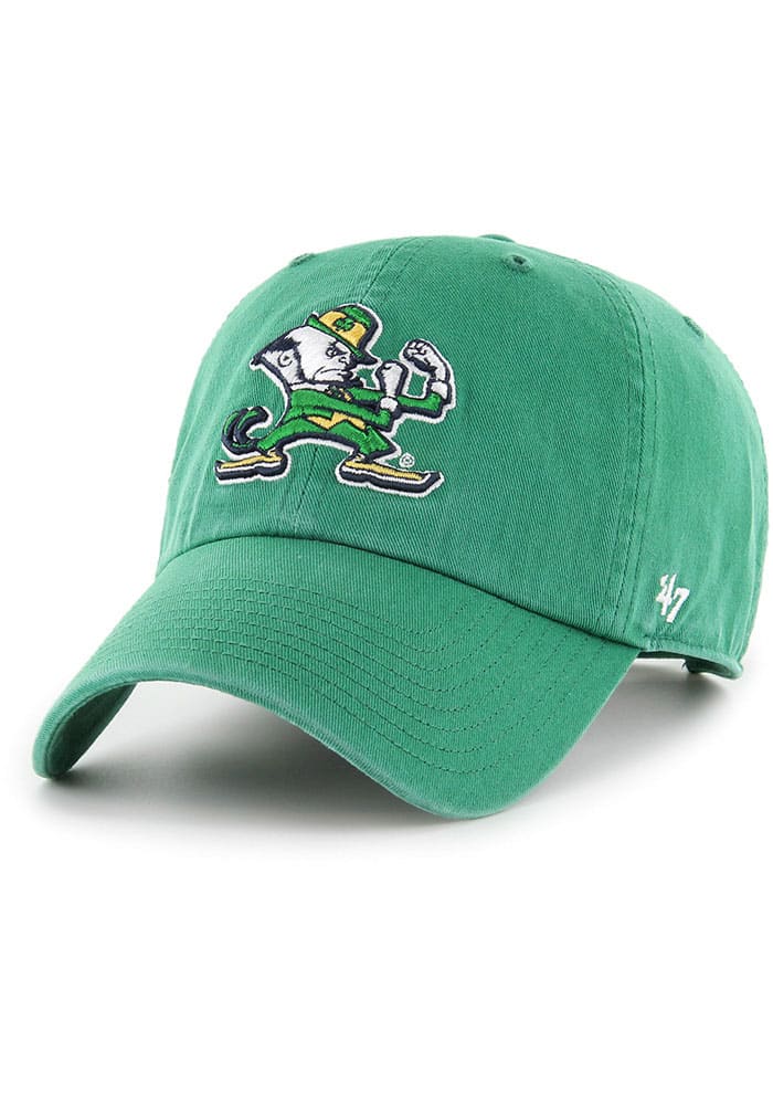 47 Notre Dame Fighting Irish GREEN Vintage Clean Up Adjustable Hat