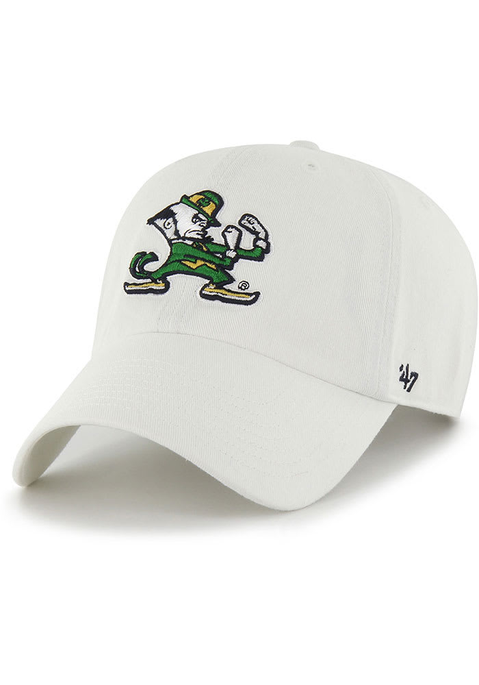 47 Notre Dame Fighting Irish WHITE Retro Clean Up Adjustable Hat