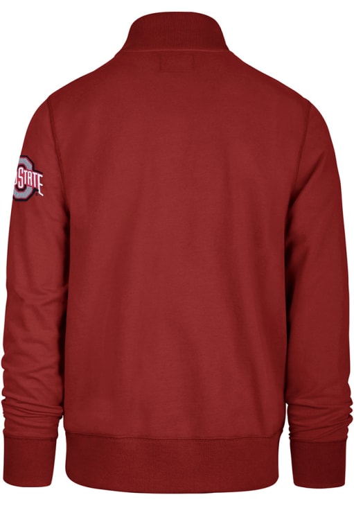 47 Ohio State Buckeyes Mens Red Striker Long Sleeve Qtr Zip Fashion Pullover