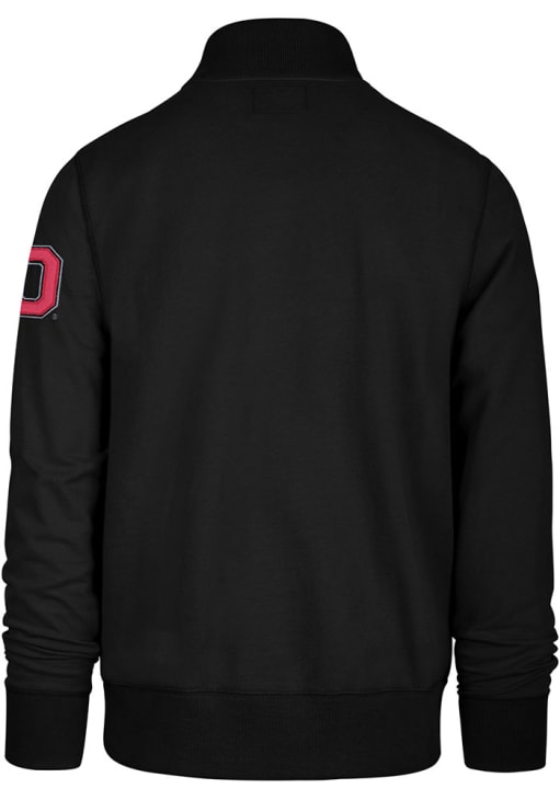 47 Ohio State Buckeyes Mens Black Striker Long Sleeve Qtr Zip Fashion Pullover