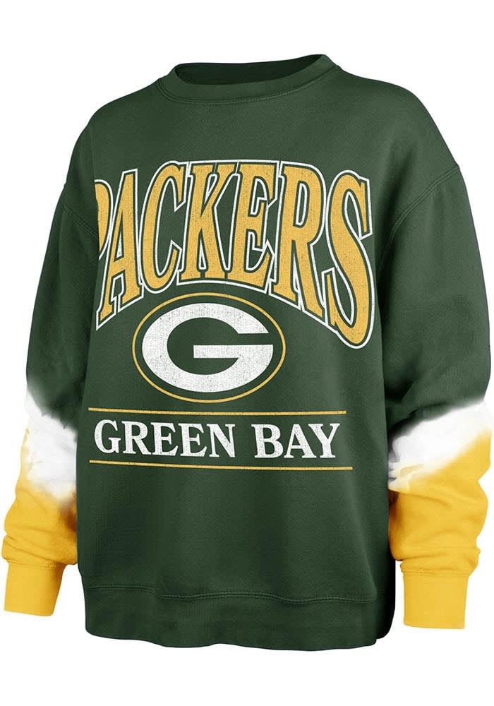 Green Bay Packers Clubhouse Daze Eighties 47 Pullover Women s Sweatshirt in Elm Green Size Small 47 Brand