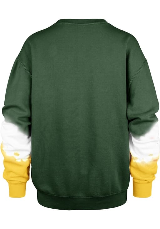 47 Green Bay Packers Womens Green Sleeve Dye Crew Sweatshirt