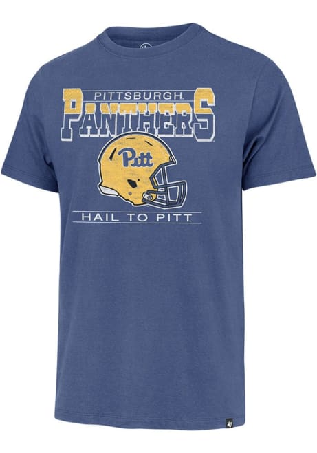 Pitt Panthers Blue 47 Superior Lacer Hockey Short Sleeve Fashion T Shirt