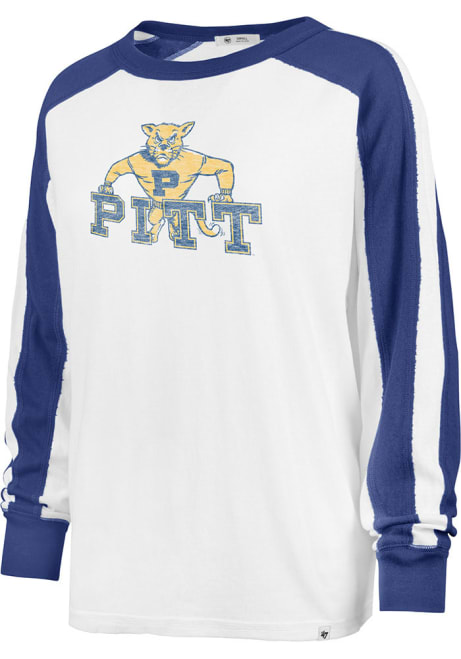 Womens Pitt Panthers White 47 Caribou LS Tee