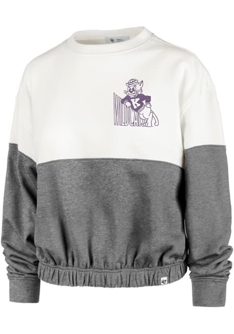 Womens K-State Wildcats White 47 Take Two Crew Sweatshirt