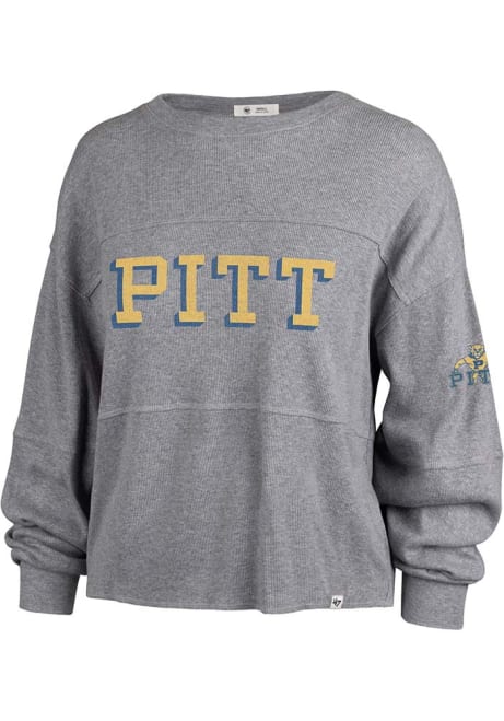 Womens Pitt Panthers Grey 47 Jada LS Tee