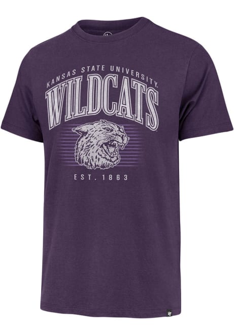 K-State Wildcats Purple 47 Double Header Franklin Short Sleeve Fashion T Shirt