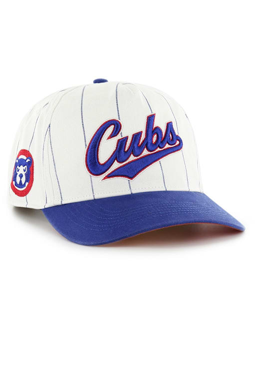 47 Chicago Cubs WHITE Double Header Pinstripe Hitch Adjustable Hat