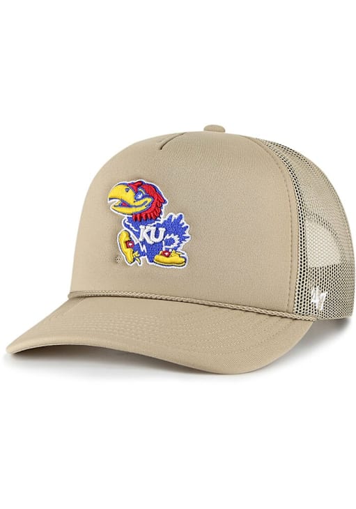 47 Kansas Jayhawks Foam Front Mesh Trucker Adjustable Hat Tan