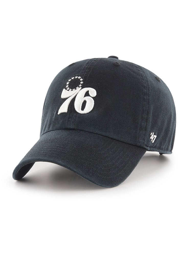 47 Philadelphia 76ers Clean Up Adjustable Hat BLACK