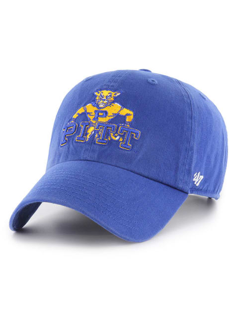 47 Blue Pitt Panthers Mascot Logo Clean Up Adjustable Hat