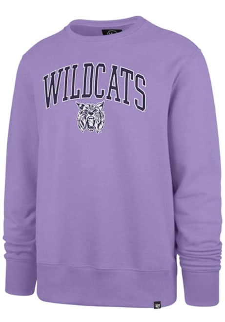 Mens K-State Wildcats Lavender 47 Arch Gamebreak Design Crew Sweatshirt