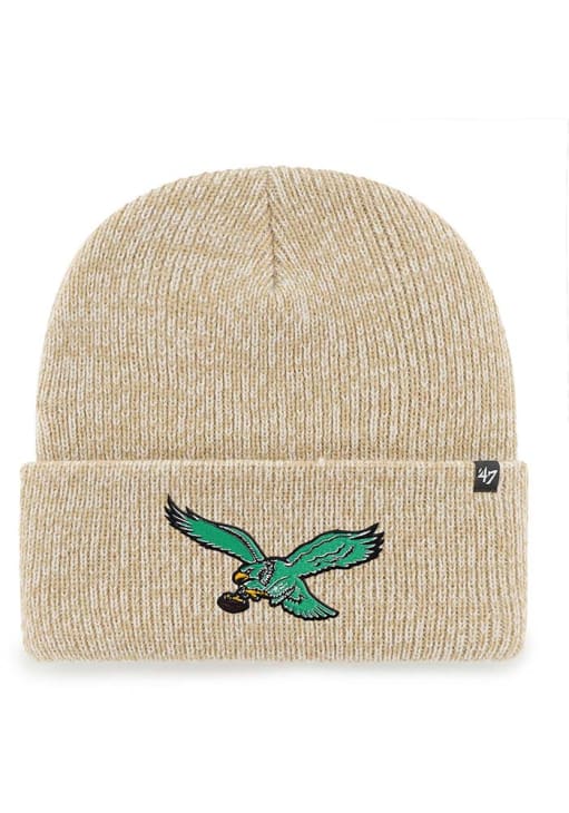 47 Philadelphia Eagles Khaki Retro Bird Brain Freeze Mens Knit Hat