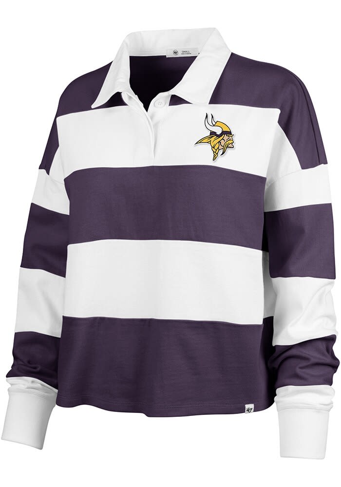 47 Minnesota Vikings Womens PURPLE Clubhouse Rugby Long Sleeve LS