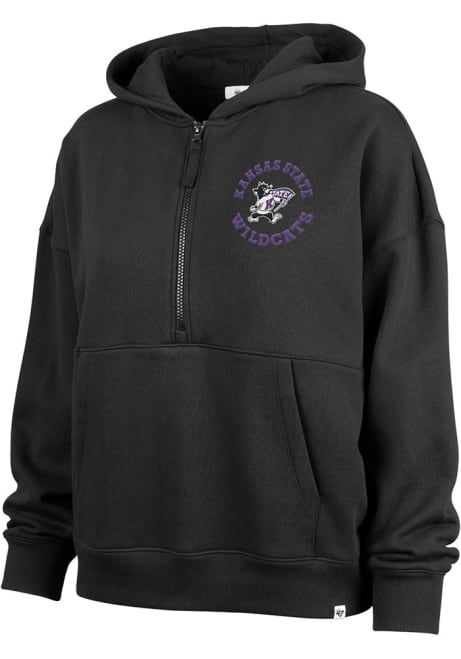 Womens K-State Wildcats Black 47 Fade Away Pippa Hooded Sweatshirt