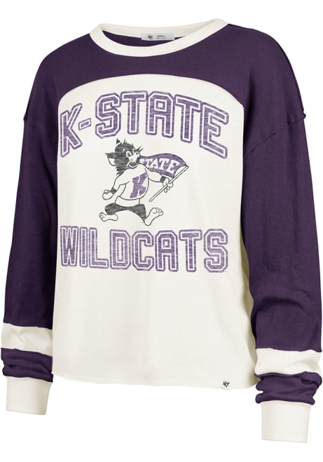 Womens K-State Wildcats White 47 Curve Toni LS Tee