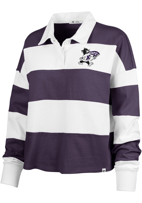 Womens K-State Wildcats White 47 Clubhouse Raven Rugby LS Tee