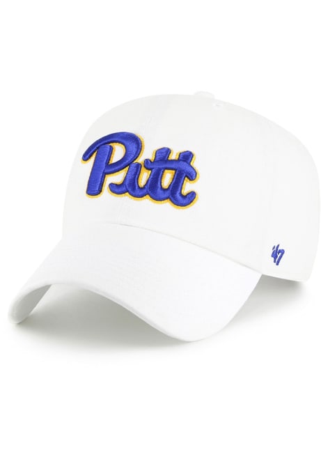 47 White Pitt Panthers Clean Up Adjustable Hat