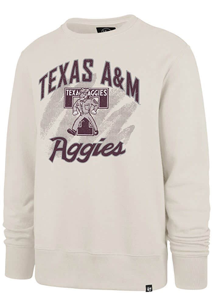 47 Texas A&M Aggies Mens White Shader Headline Crew Sweatshirt