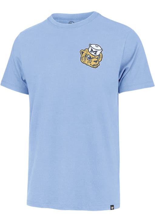 47 Michigan Wolverines Light Blue Back to Back Franklin Short Sleeve Fashion T Shirt