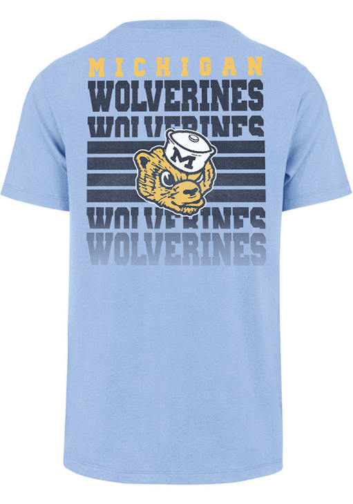 47 Michigan Wolverines Light Blue Back to Back Franklin Short Sleeve Fashion T Shirt