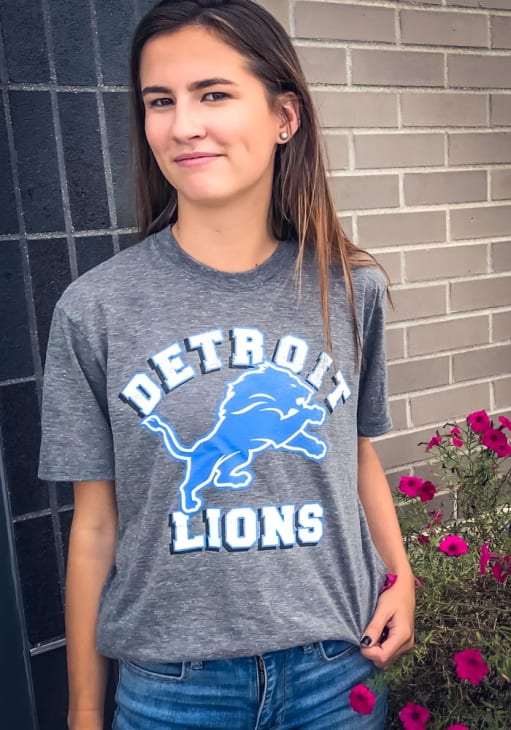 47 Detroit Lions Grey Arch Short Sleeve Fashion T Shirt