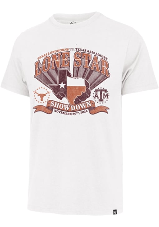 47 Texas A&M Aggies White Lone Star Showdown Football Short Sleeve Fashion T Shirt