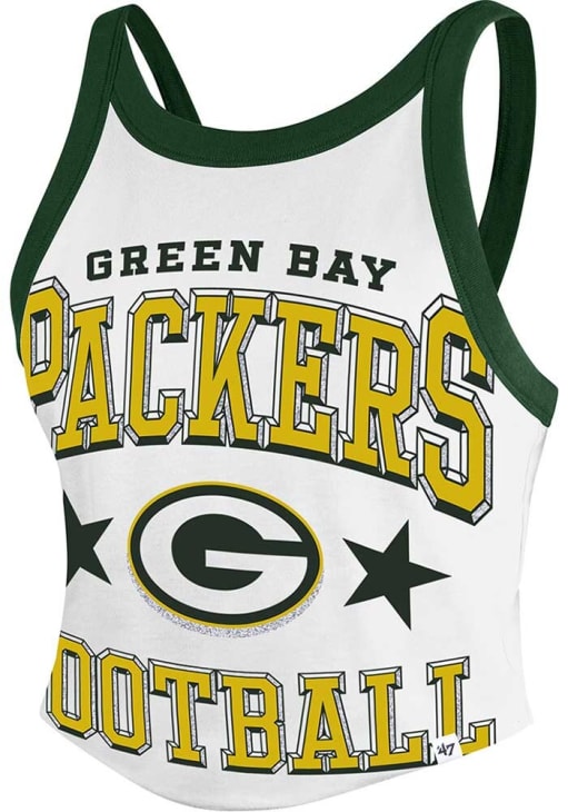 47 Green Bay Packers Womens White Energize Tank Top