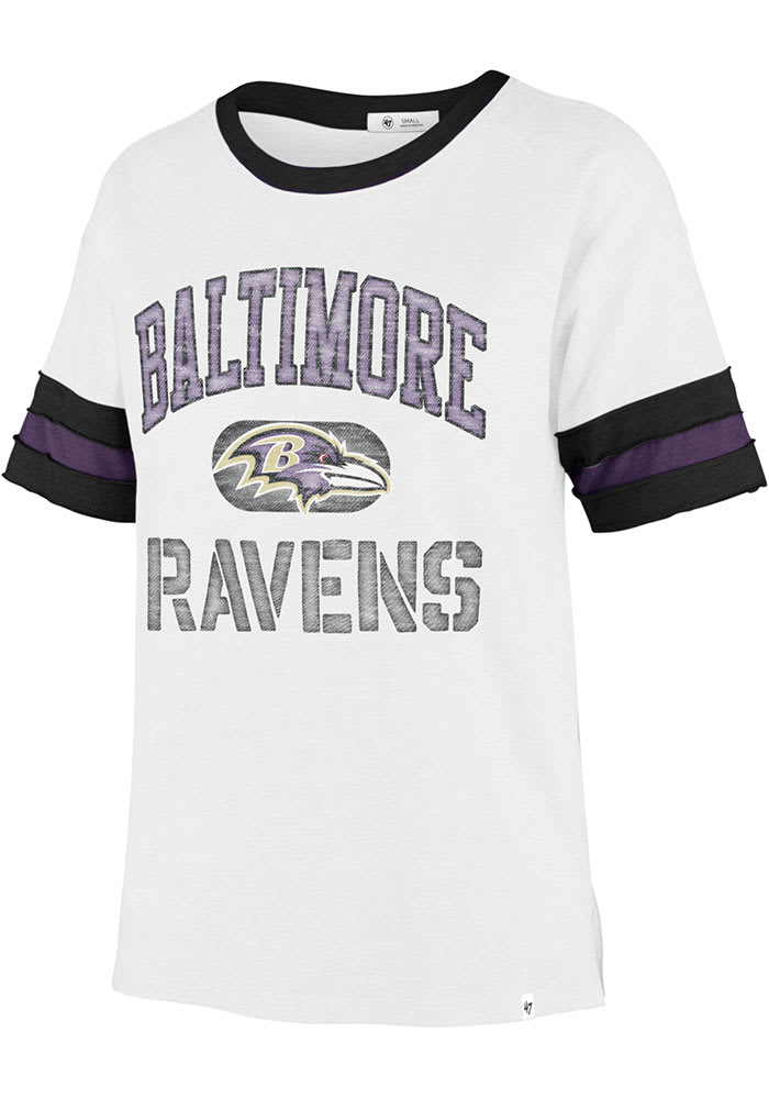 47 Baltimore Ravens Womens White Dani T-Shirt - 48021795