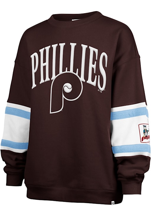 47 Philadelphia Phillies Womens Maroon Steadfast Paneled Crew Sweatshirt