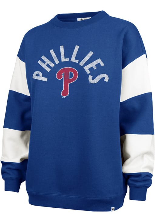 47 Philadelphia Phillies Womens Blue Eephus Barred Crew Sweatshirt