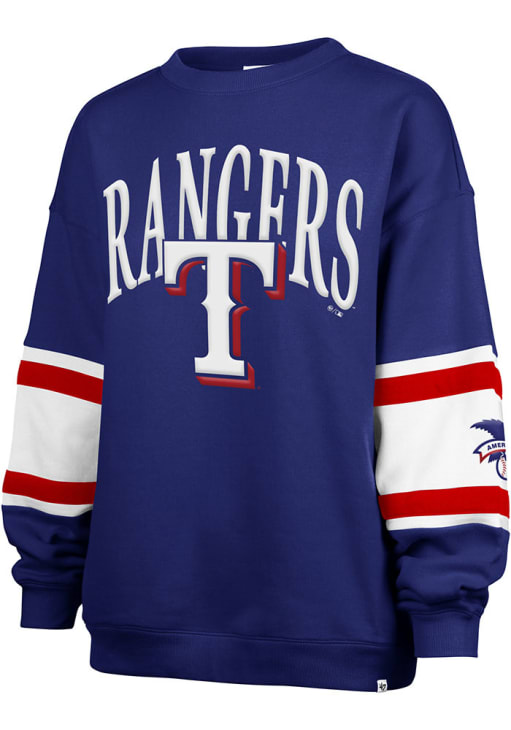 47 Texas Rangers Womens Blue Steadfast Paneled Crew Sweatshirt