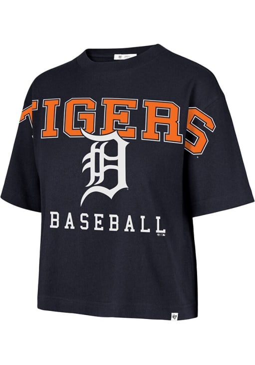 47 Detroit Tigers Womens Navy Blue Outreach Short Sleeve T-Shirt