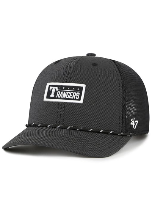 47 Texas Rangers Rumble Rope Trucker Adjustable Hat - Black