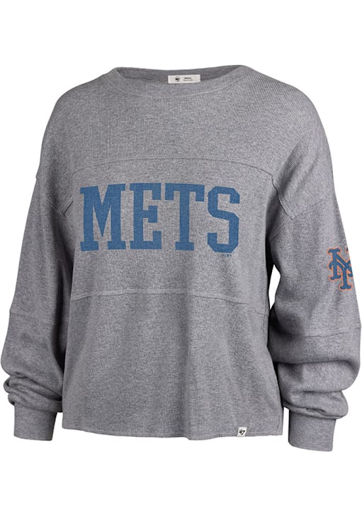 47 New York Mets Womens GREY Jada Long Sleeve LS Tee 48023275