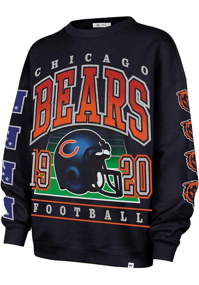 Chicago Bears 47 Crew Sweatshirt Womens NAVY Go Big Long Sleeve