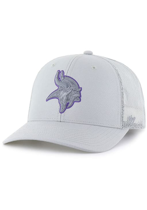 47 Minnesota Vikings GREY Strap Trucker Adjustable Hat 48023389