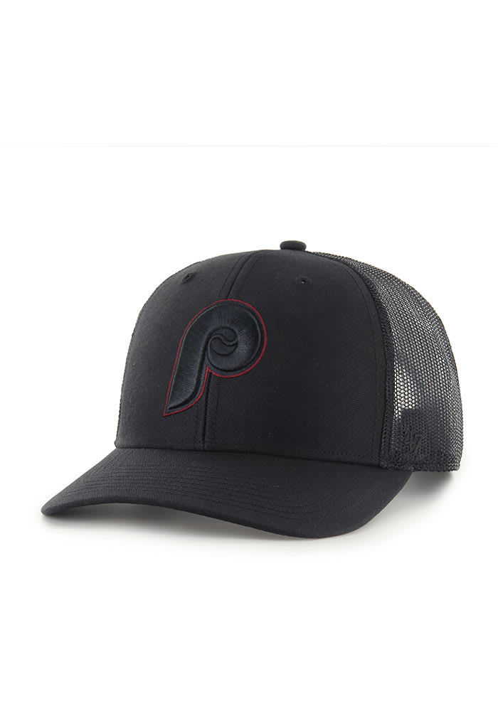 47 Philadelphia Phillies BLACK Outline Trucker Adjustable Hat