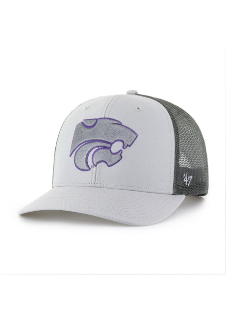 47 Grey K-State Wildcats Outline Trucker Adjustable Hat