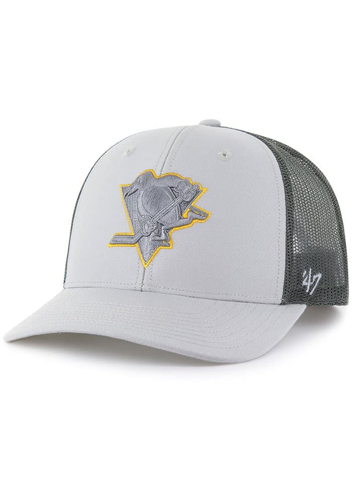 47 Pittsburgh Penguins Outline Trucker Adjustable Hat GREY