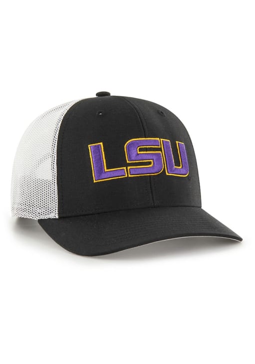 47 LSU Tigers White Logo Trucker Adjustable Hat - Black