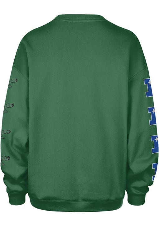 47 Philadelphia Eagles Womens Kelly Green Go Big Crew Sweatshirt