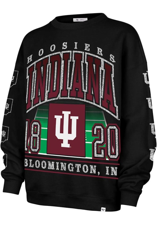 47 Indiana Hoosiers Womens Black Go Big Crew Sweatshirt