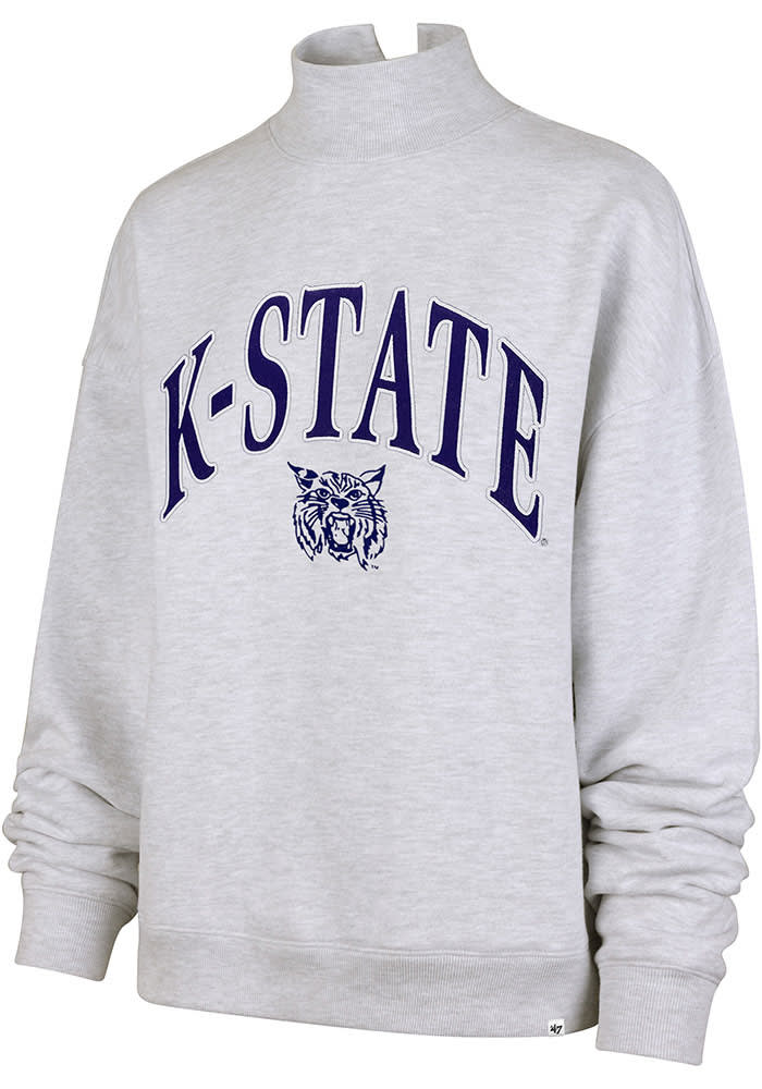 47 Womens GREY K-State Wildcats Vantage Mock Neck Long
