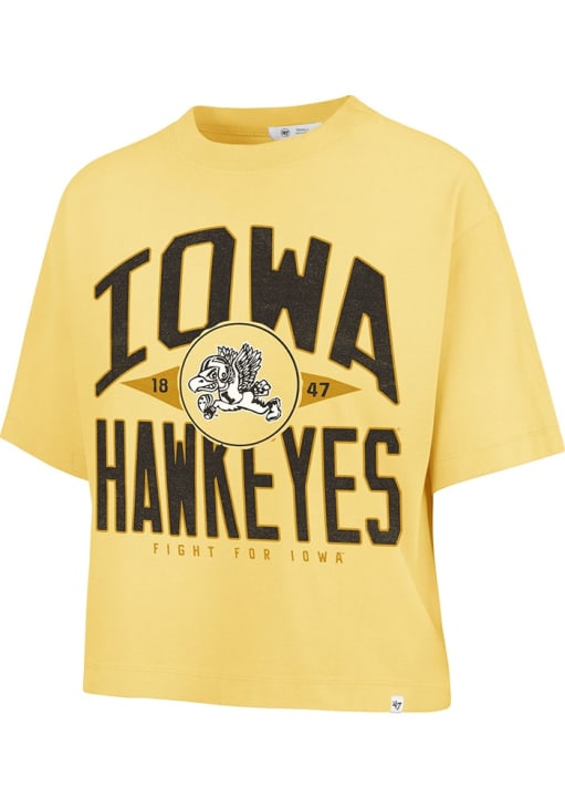 47 Iowa Hawkeyes Womens Yellow Windthrow Ravine Short Sleeve T-Shirt